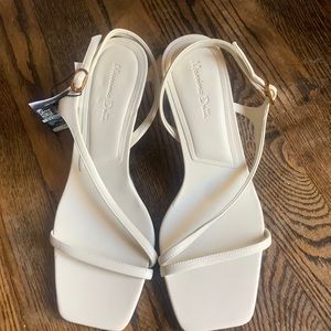 NWT Massimo-Dutti High- heel leather sandals with side strap size 8